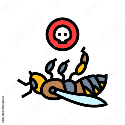 dead bees color icon vector illustration