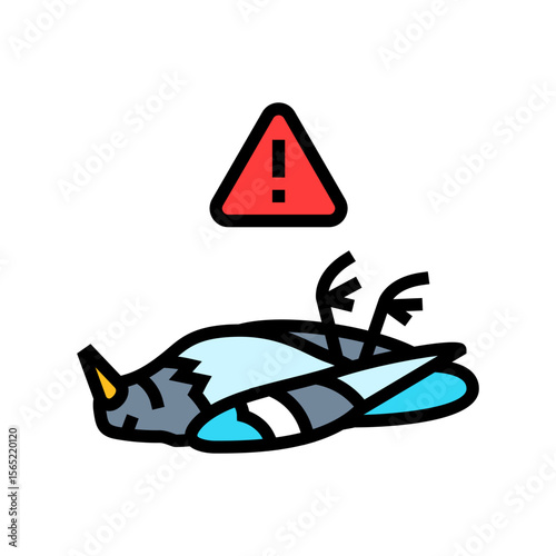 harmful effects birds color icon vector illustration