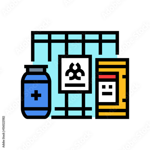 chemicals from pharmaceutical industry color icon vector illustration