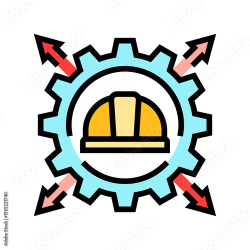 workforce increase industrial zone color icon vector illustration