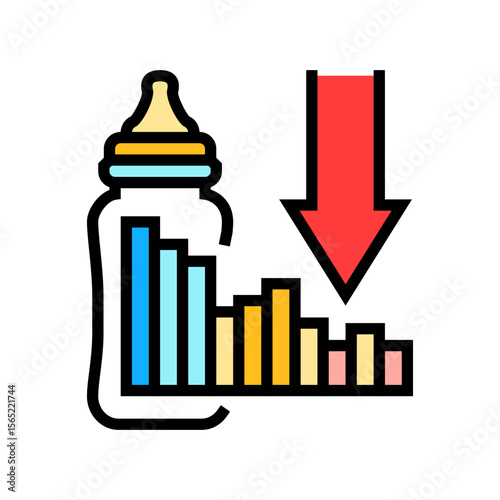 baby formula shortage color icon vector illustration