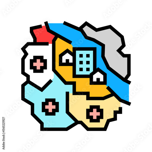 public health campaign growing region color icon vector illustration