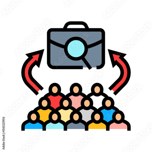 job market competition color icon vector illustration