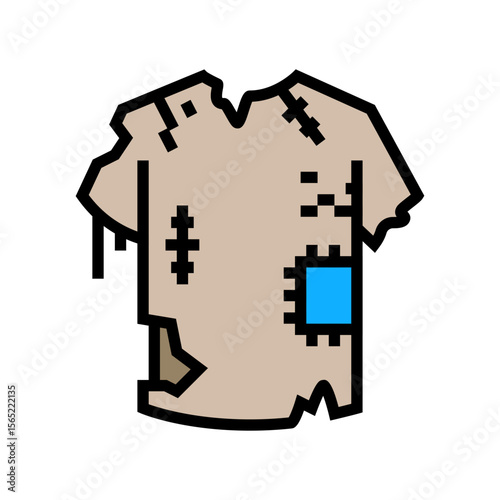 torn clothing icon color icon vector illustration