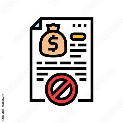 loan rejection stamp color icon vector illustration