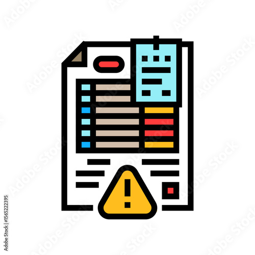 overdue bills color icon vector illustration