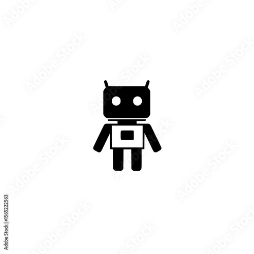 Vector icon of robot head representing artificial intelligence technology and futuristic design

