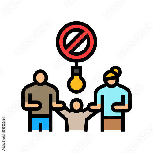 family no electricity color icon vector illustration