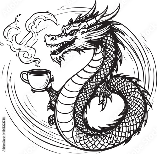 Morning Brew Dragon Illustration