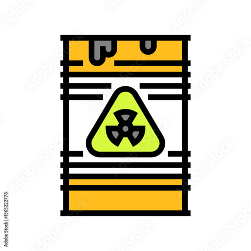 waste barrels radioactive pollution color icon vector illustration