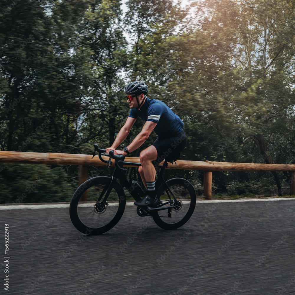 Fototapeta premium man riding a bike