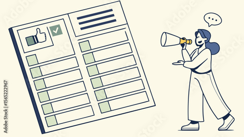 Social media marketing campaign checklist promotion strategy and megaphone announcement for business success