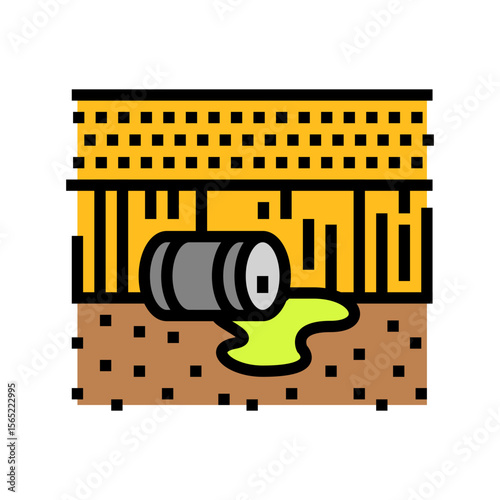 glowing waste field radioactive pollution color icon vector illustration