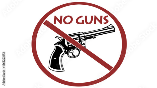 No guns allowed sign vector illustration for gun control and safety awareness campaign design needs