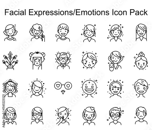Facial Expressions/Emotions Icon Set