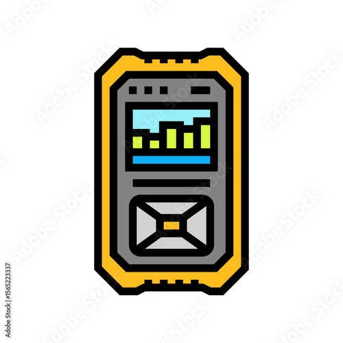 geiger counter measuring radiation levels color icon vector illustration