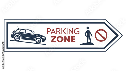 Parking zone sign vector graphic car parking area illustration parking restriction zone symbol design