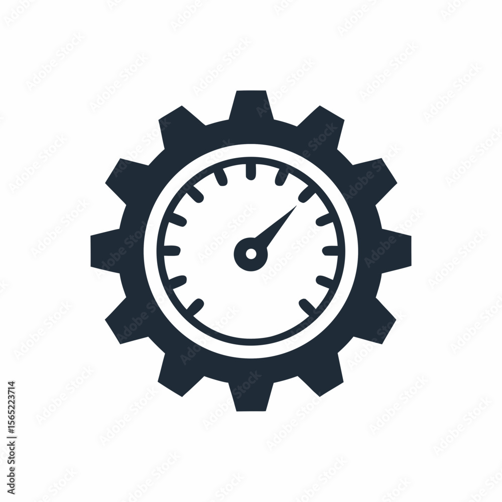 Performance Optimization Gear Icon System Speed Gauge Vector Design. Performance Optimization Gear Icon System Speed Gauge Vector Design.