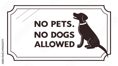 No pets allowed sign vector image for pet free zone including dog prohibition and pet restriction notice