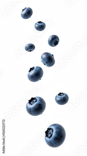 Fresh blueberries vibrant blue color healthy fruit organic produce natural food nutritious snack berry cluster isolated on transparency background