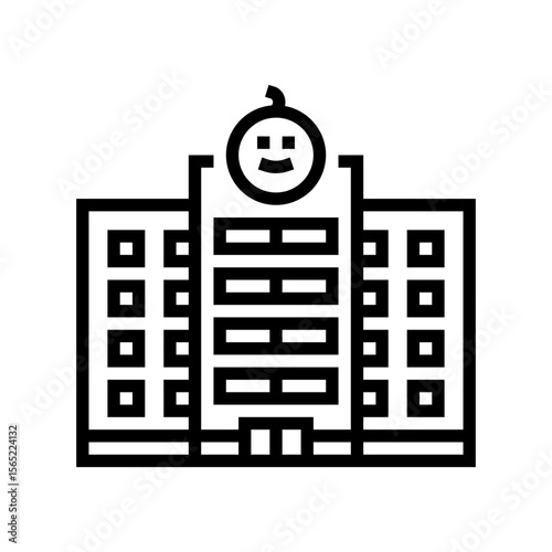maternity hospital or birthing center line icon vector illustration
