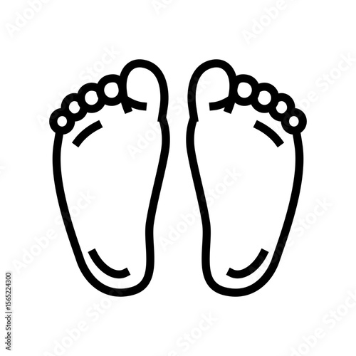 baby foots line icon vector illustration