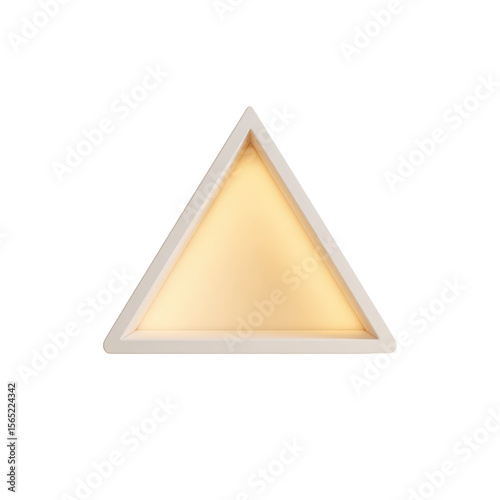 White triangle illuminated wall art, geometric design, interior decoration, modern, minimalist, clean, light, shape