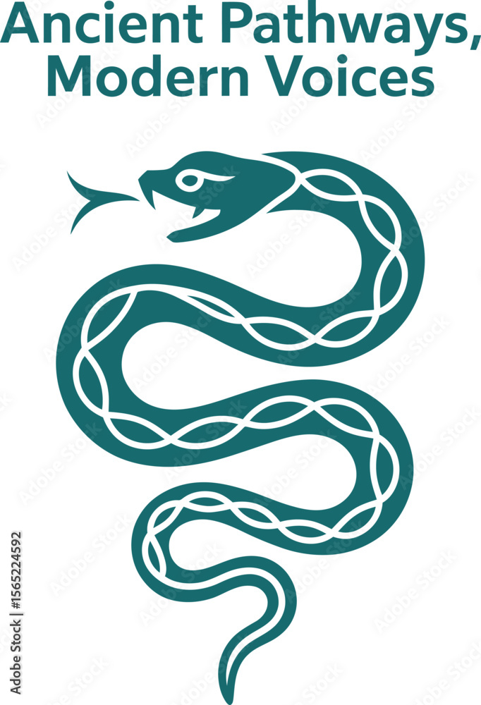 Fototapeta premium Ancient pathways modern voices snake illustration for naidoc 2025 cultural awareness and tradition theme 