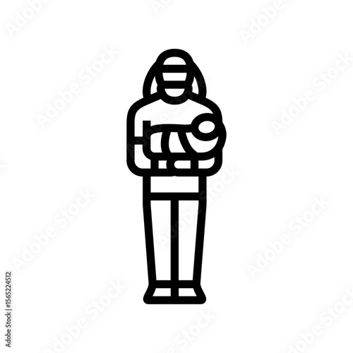 nurse holding baby line icon vector illustration