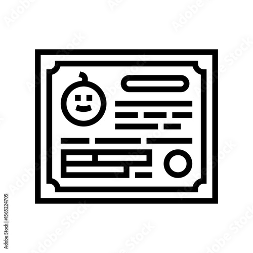 birth certificate line icon vector illustration