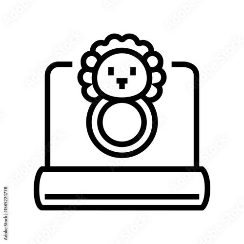 swaddle rattle line icon vector illustration