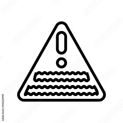 warning near contaminated water chemical pollution line icon vector illustration