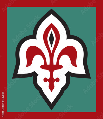 Vector colored ancient Roman ornament elements. Classic European parts of patterns. Lilies and crowns
