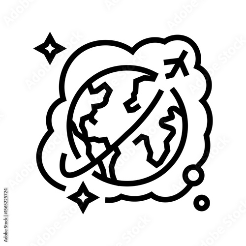travel world dream line icon vector illustration