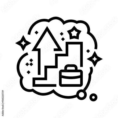 successful career dream line icon vector illustration