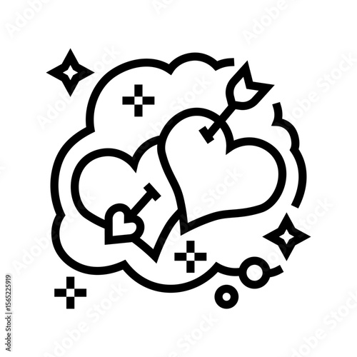 true love dream line icon vector illustration