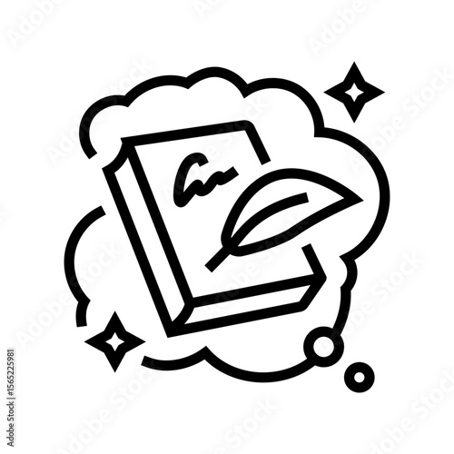 publishing book dream line icon vector illustration