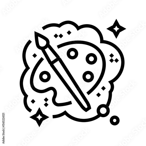 becoming an artist dream line icon vector illustration