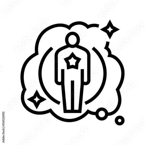 meeting celebrity dream line icon vector illustration