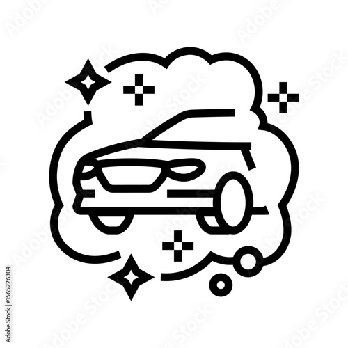 owning luxury car dream line icon vector illustration