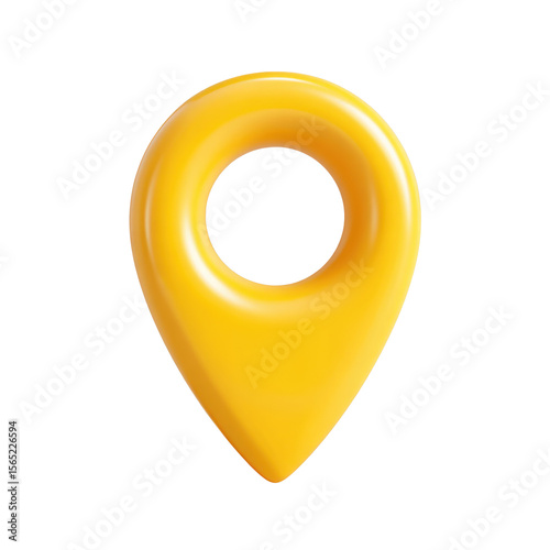 Yellow 3d map pointer icon navigation, location, gps, travel, destination, direction