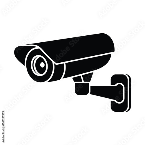 Black and white security camera silhouette representing vigilance and surveillance for various purposes.