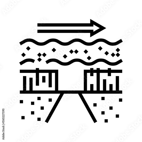 pesticide drift line icon vector illustration