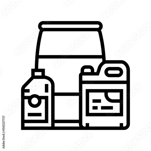 pesticide containers line icon vector illustration