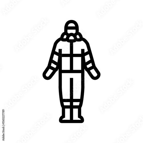 farm worker protective gear line icon vector illustration