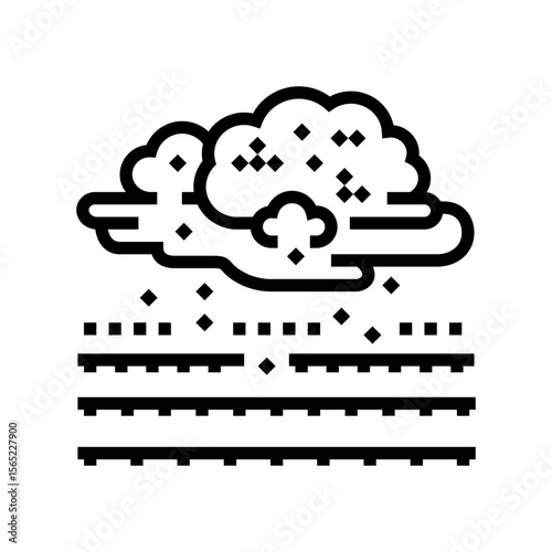 pesticide spray cloud line icon vector illustration