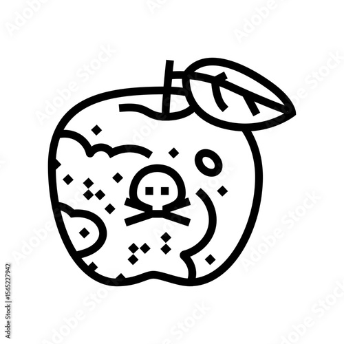 pesticide residue fruit line icon vector illustration