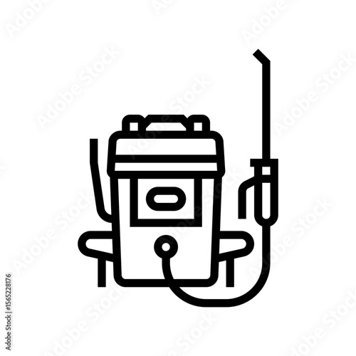 pesticide application equipment line icon vector illustration