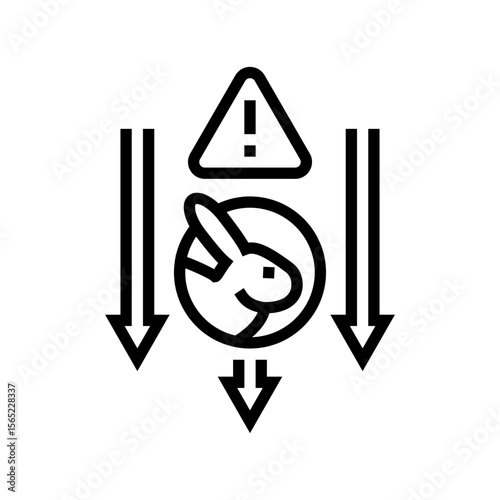 pesticide exposure wildlife line icon vector illustration