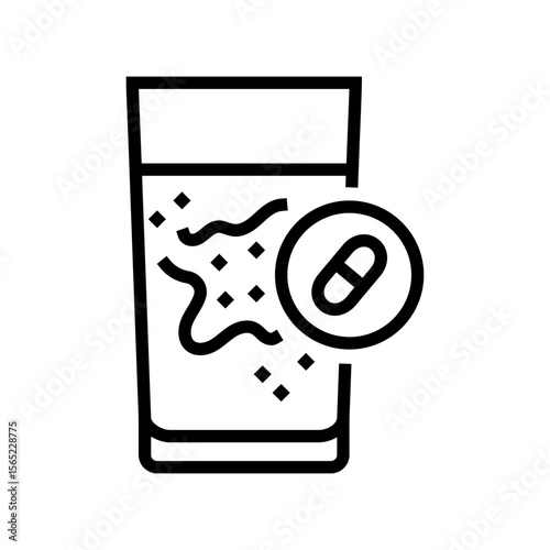 antibiotics drinking water line icon vector illustration